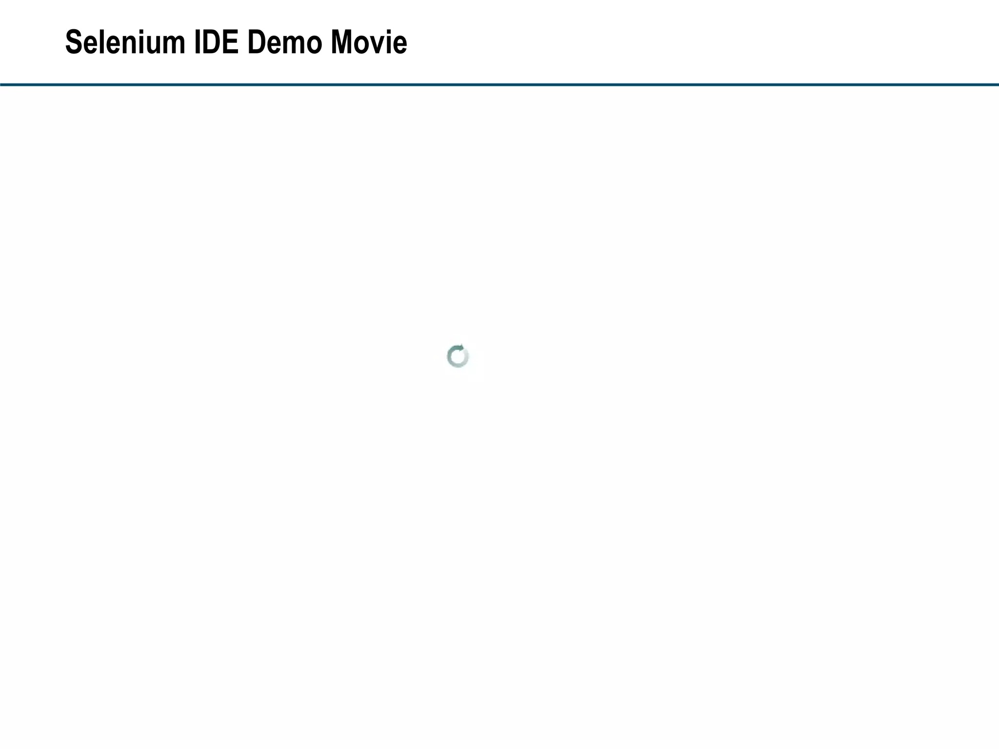 Selenium IDE Demo Movie 
