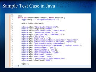 Sample Test Case in Java   
