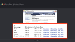 ‹ ›18
Download Selenium Library
 