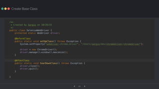 ‹ ›22
Create Base Class
 
