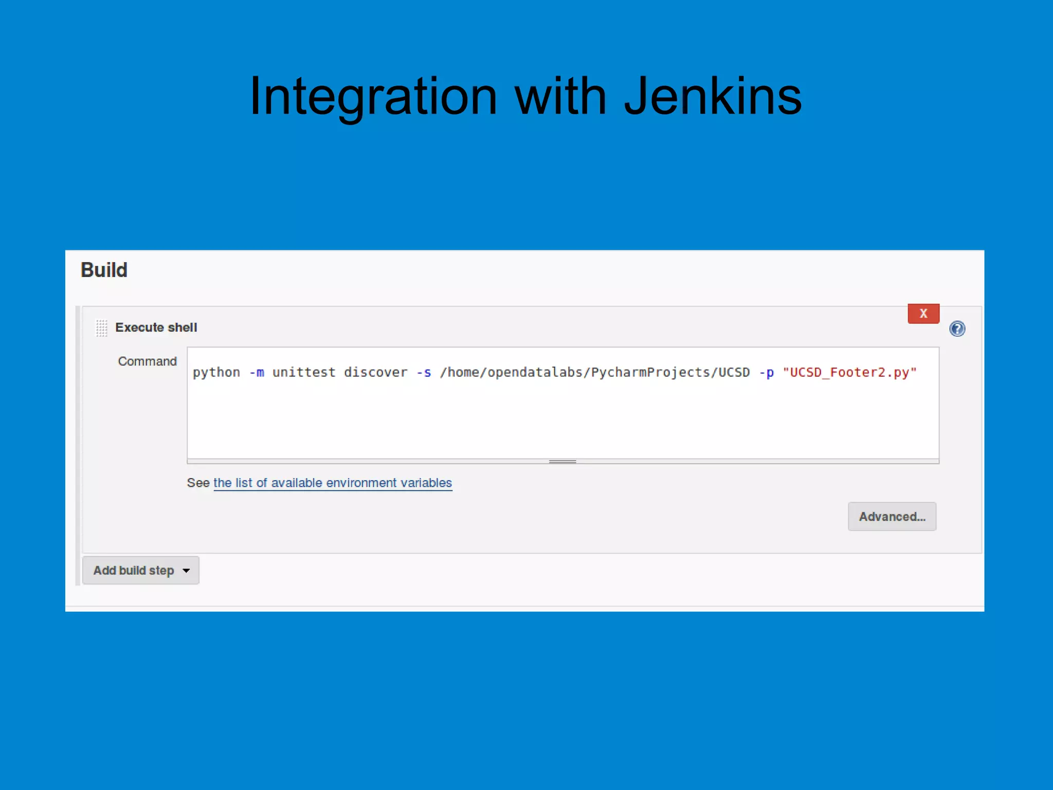 Integration with Jenkins
 