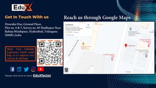 CREDITS: This presentation template was
created by Slidesgo, including icons by Flaticon,
and infographics & images by Freepik.
Get In Touch With us
Please click here to reach EduXfactor
 