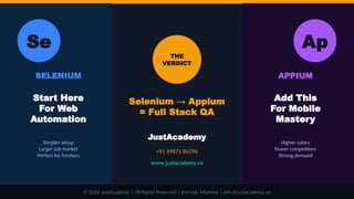 Selenium vs Appium in 2026: Ultimate Guide for QA Automation Careers | PPTX