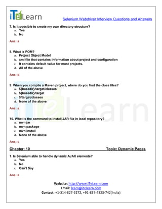 Selenium Webdriver Interview Questions Pdf – JUXO