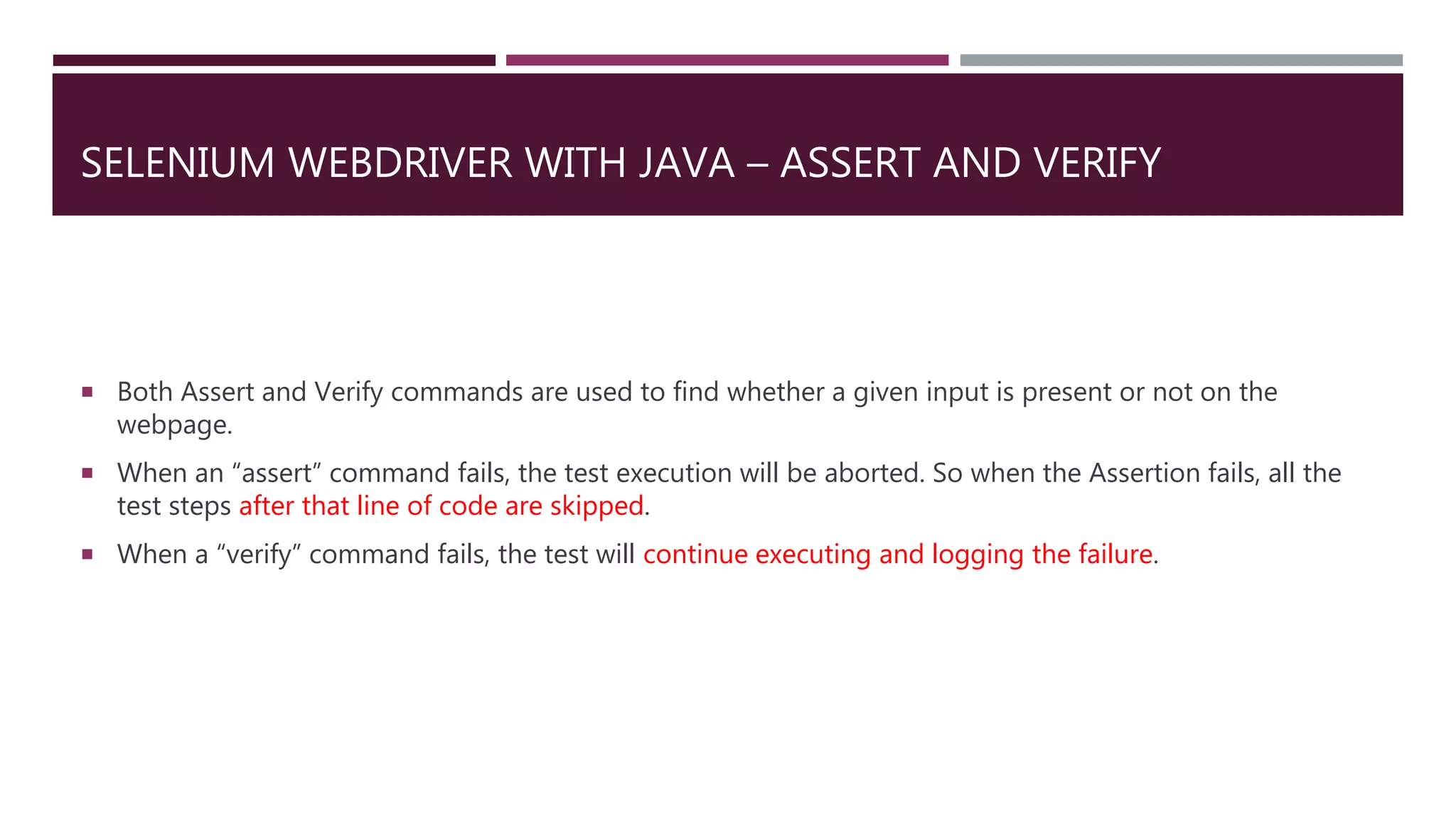 Selenium with java | PPTX | Browsers | Computer Software and Applications