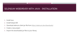 Selenium with java | PPT