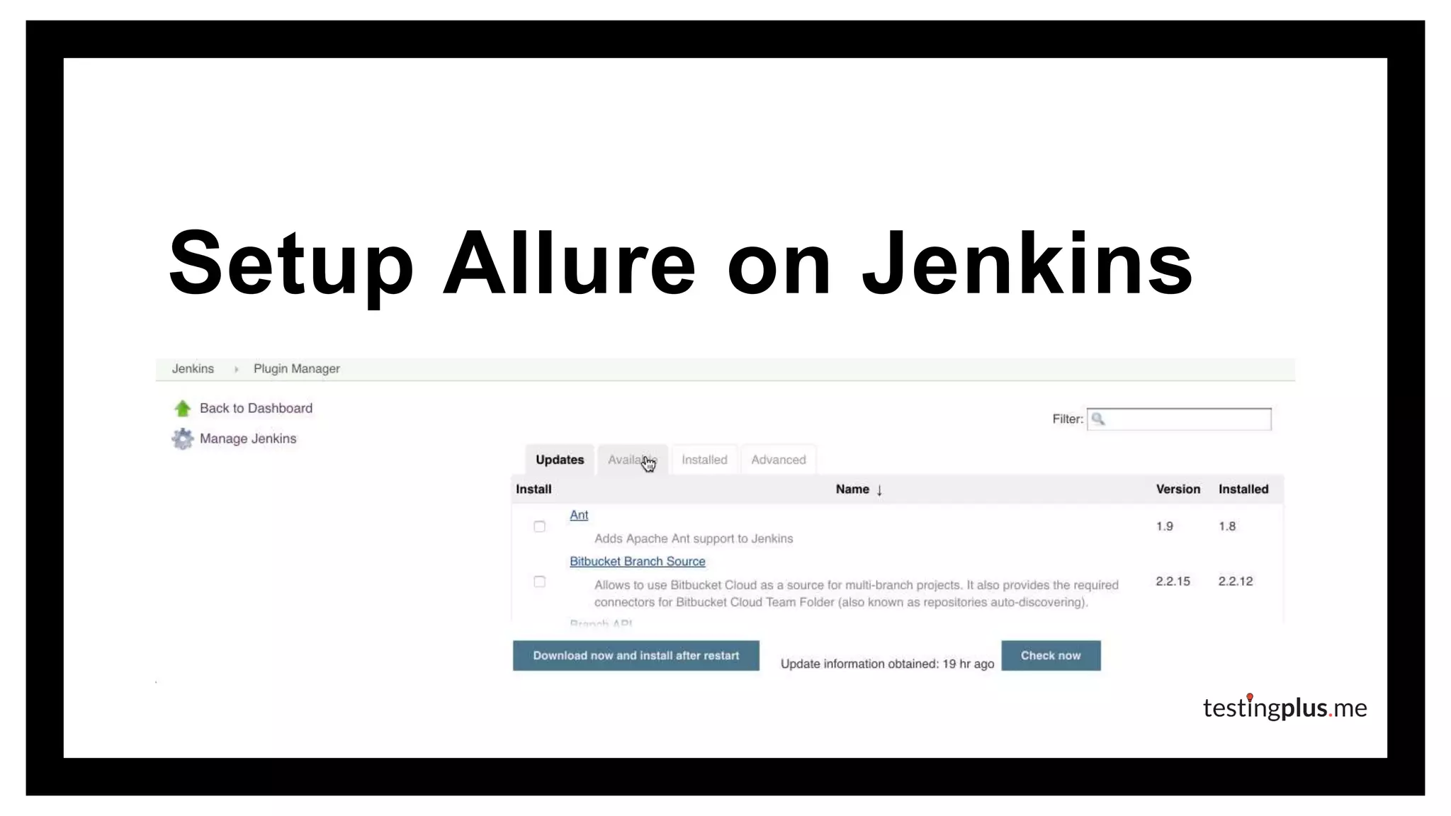 Setup Allure on Jenkins
 