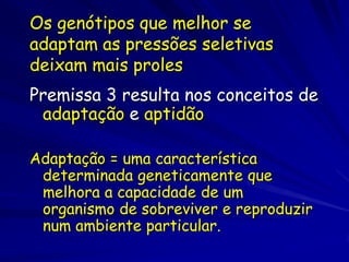 Exemplo

Modelo: organismo anual, com um gene,
 reprodução assexual, reproduz
 somente uma vez durante a vida.
5 genótipos: A, B, C, D, e E
G, S, F = proporção da energia dedicada
   a crescimento, sobrevivência (escape
   dos predadores), e fecundidade
 