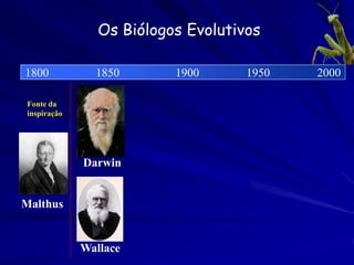 Por que a Genética e a Evolução numa
         disciplina da Ecologia?
 Conceitos unificantes => Todo organismo
   vivo usa...