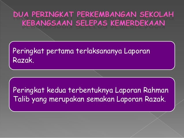 Tajuk 1 : SEJARAH PERSEKOLAHAN DI MALAYSIA (selepas merdeka)