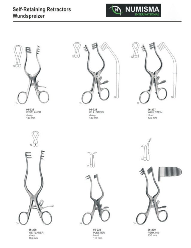 Self retaining Retractors, Wundspreizer, instruments