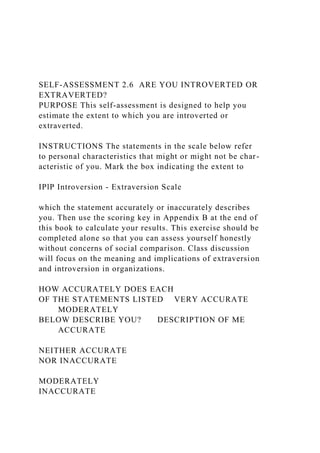 SELF-ASSESSMENT 2.6 ARE YOU INTROVERTED OR EXTRAVERTED PUR.docx