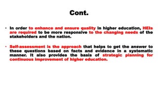 Self Assessment Concept And Process Pptx