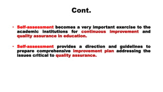 Self-Assessment: Concept and Process 