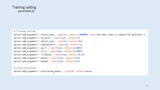 Training setting
parameter.py
35
 