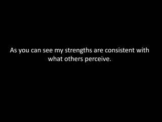 HoweverMy weaknesses differ from what my family and friends perceive.  
