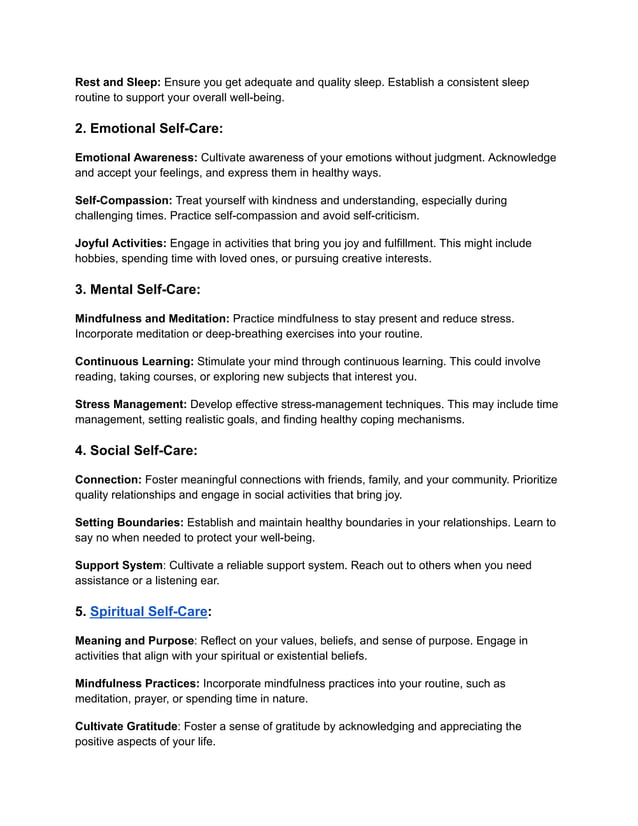 Pillars about Self-Care Routine .pdf | Free Download