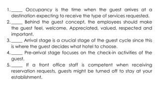 SELF-CHECK (Module 2).pptx - FRONT OFFICE | PPTX