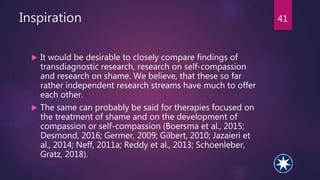 Inspiration 41
 It would be desirable to closely compare findings of
transdiagnostic research, research on self-compassio...