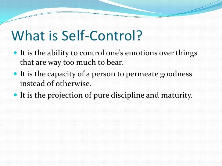 What Is The Definition Of Self Control Self control