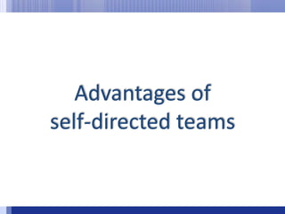 Advantages of self-directed teams