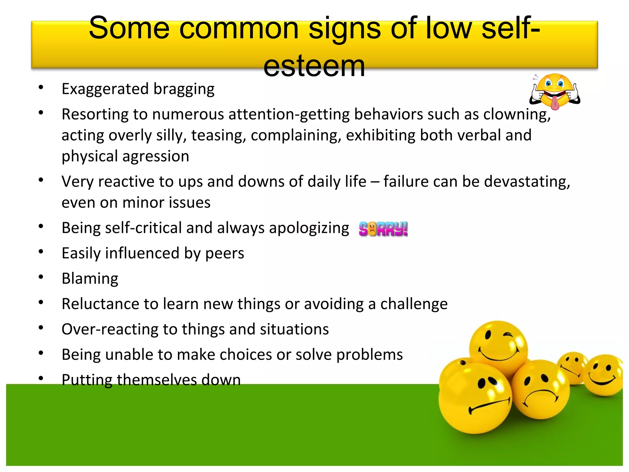 Low Examples Self-Esteem | PPT