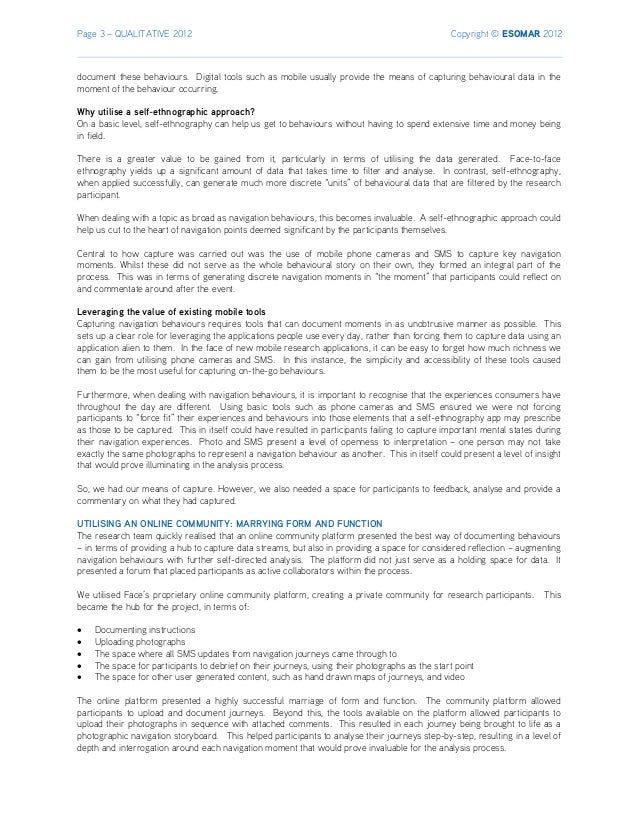 Self Ethnography For Better User Experience