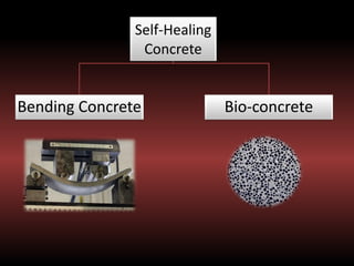 Self-Healing
                Concrete


Bending Concrete              Bio-concrete
 