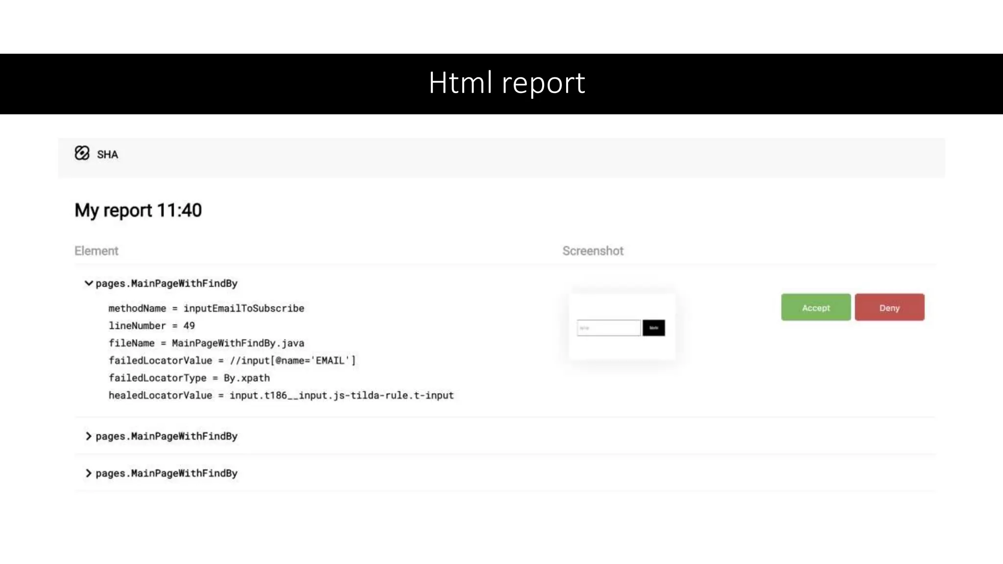 Html report
 