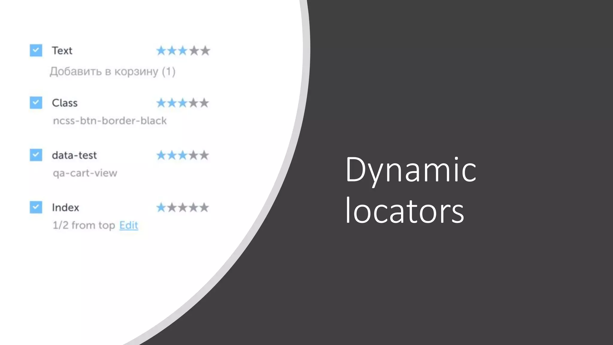 Dynamic
locators
 