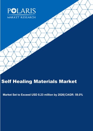 Self Healing Materials Market
Market Set to Exceed USD 8.23 million by 2026|CAGR: 59.0%
Forecast to 2020
 