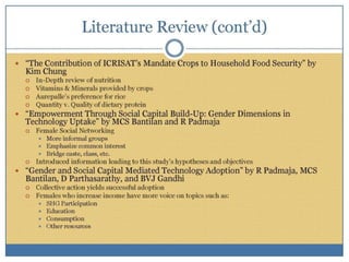 Self-help groups as a platform to improve nutrtional status