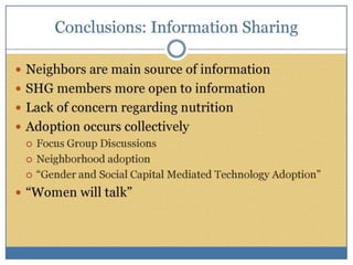Self-help groups as a platform to improve nutrtional status