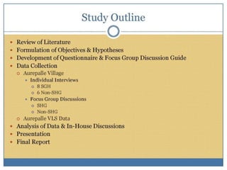 Self-help groups as a platform to improve nutrtional status