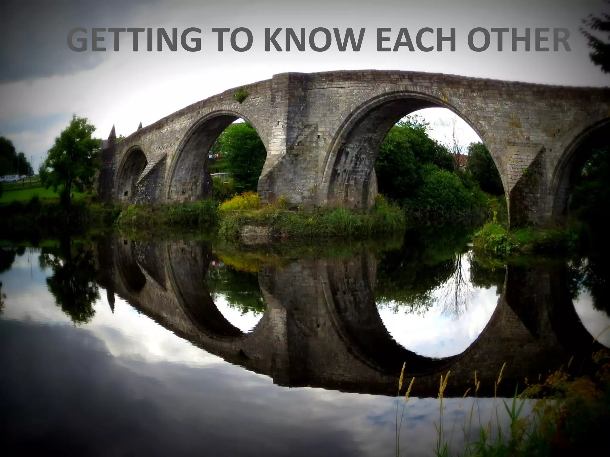 GETTING TO KNOW EACH OTHER