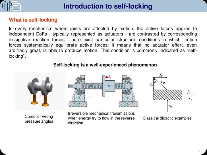 Self locking analysis in closed kinamatic chains