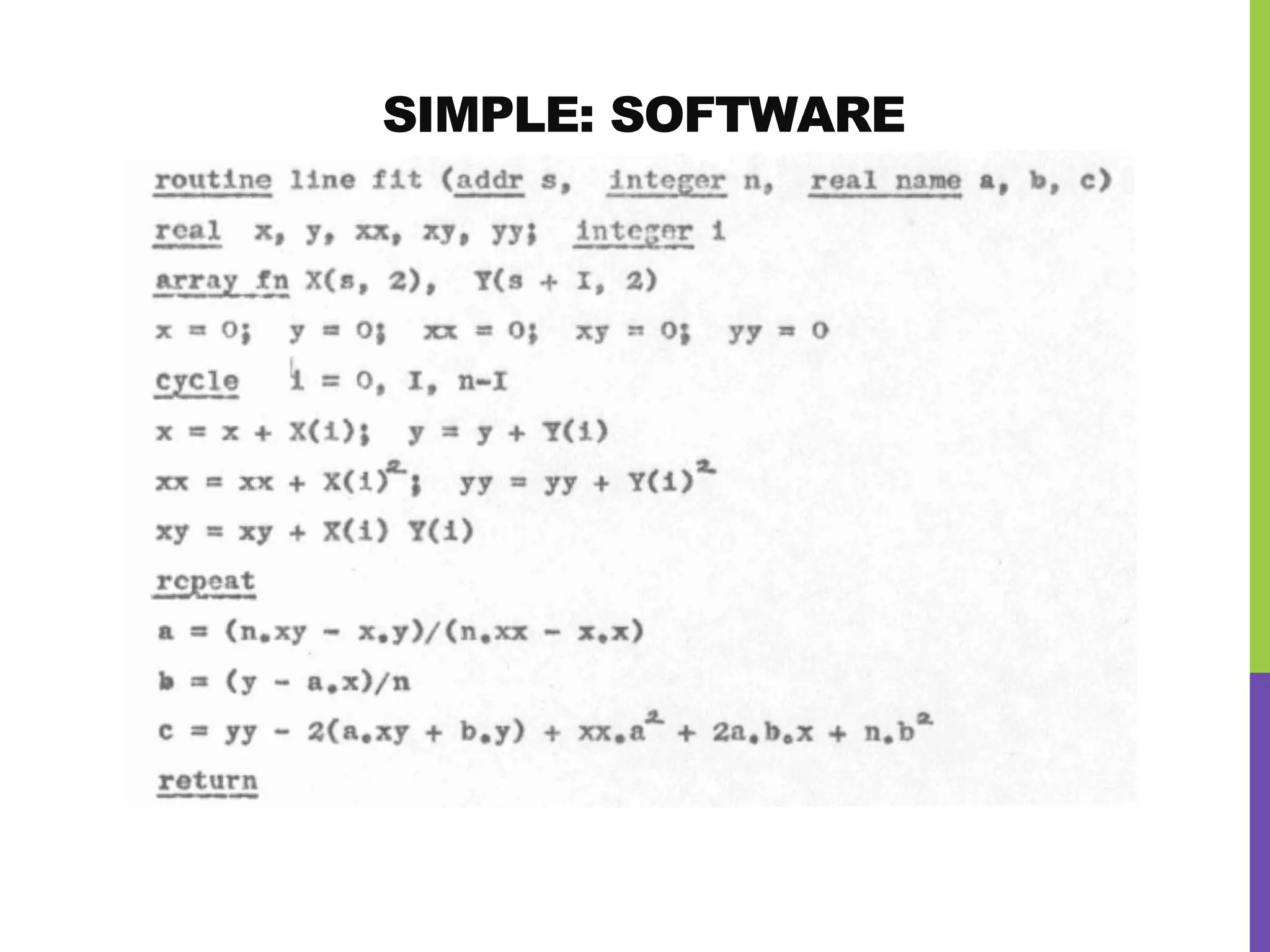SIMPLE: SOFTWARE
 