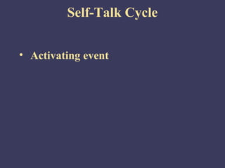 Self-Talk Cycle


• Activating event
 