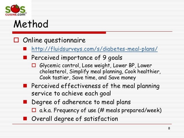 self reported effectiveness of an online meal planning service for ty diabetes meal planner