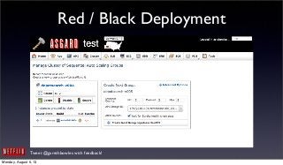 Tweet @garethbowles with feedback!
Red / Black Deployment
Monday, August 5, 13
 
