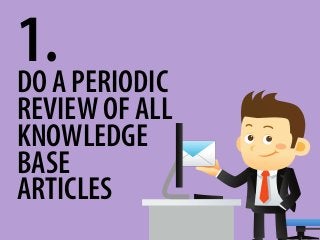 1.DO A PERIODIC
REVIEW OF ALL
KNOWLEDGE
BASE
ARTICLES
 