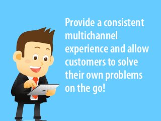 Provide a consistent
multichannel
experience and allow
customers to solve
their own problems
on the go!
 