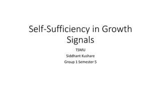 Self-Sufficiency in Growth
Signals
TSMU
Siddhant Kushare
Group 1 Semester 5
 