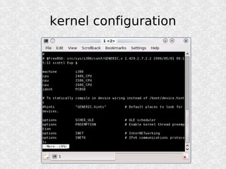kernel configuration
 
