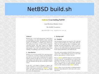 NetBSD build.sh
 