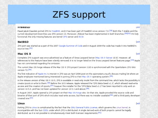 ZFS support
 