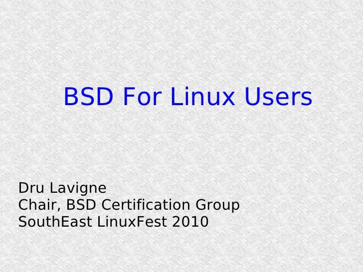 Self 2010 Bsd For Linux Users