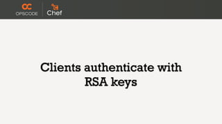 Clients authenticate with
        RSA keys
 