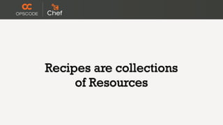 Recipes are collections
     of Resources
 