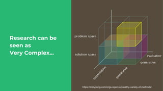 Research can be
seen as
Very Complex...
https://indiyoung.com/orgs-reject-a-healthy-variety-of-methods/
 